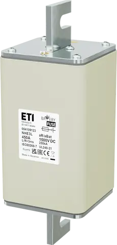 NHE3L aR/aBat 450A/1500V DC AL